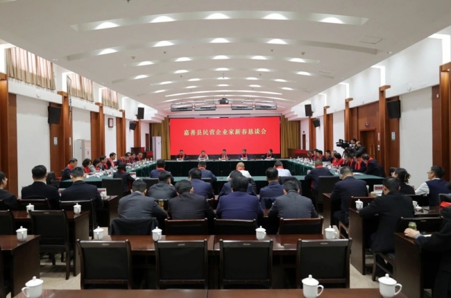 中揚立庫董事長王開勝在嘉善民營企業家新春懇談會發表感想